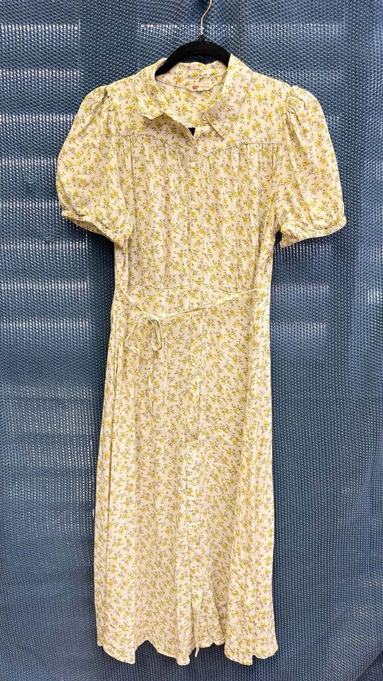 Levi's Rosa Short-Sleeve Midi Dress Yellow Floral Print Size S
